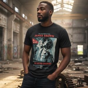 Obey, ‎ James Brown We Got To Change" shirt produced by Obey Clothing RARE! NWT